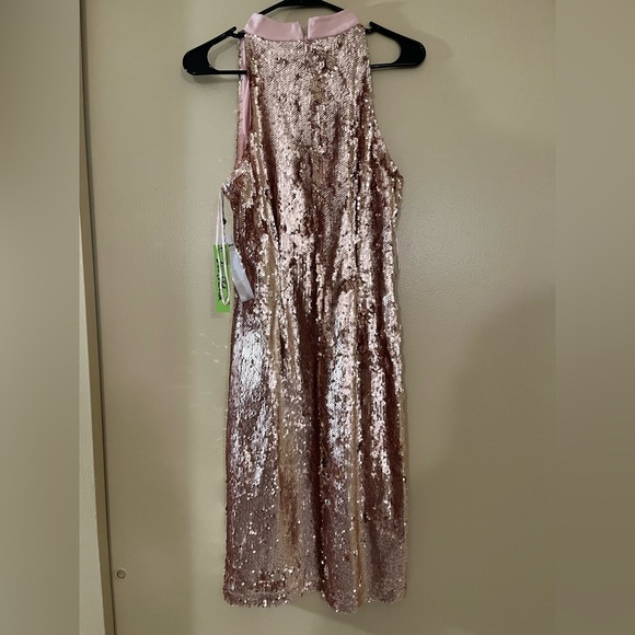 Rose gold Sam Edelman halter dress size 10 - Picture 3 of 4